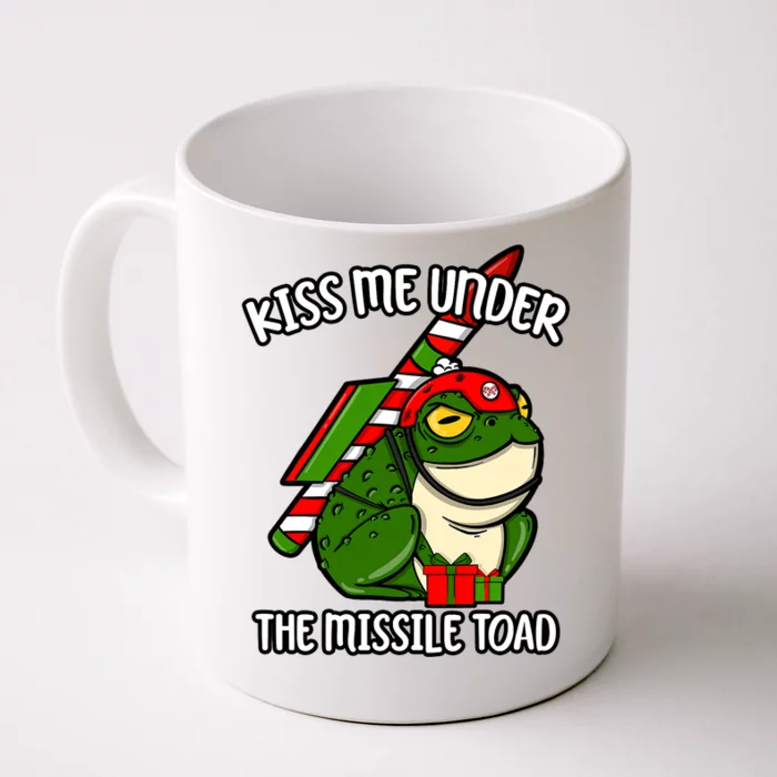 Under The Missile Toad Funny Christmas Holiday Frog Front & Back Coffee Mug