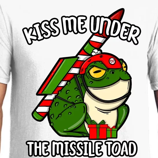 Under The Missile Toad Funny Christmas Holiday Frog Pajama Set