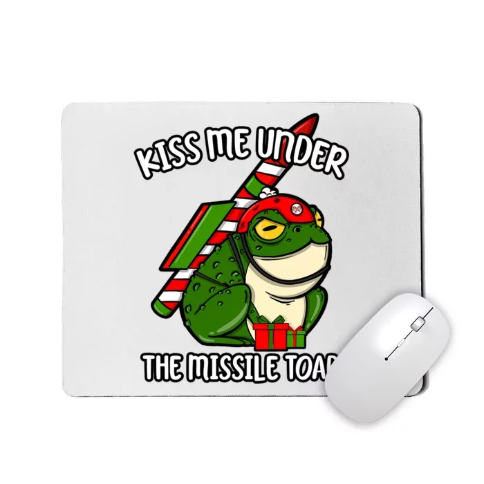 Under The Missile Toad Funny Christmas Holiday Frog Mousepad