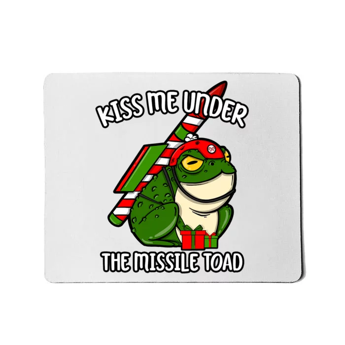 Under The Missile Toad Funny Christmas Holiday Frog Mousepad