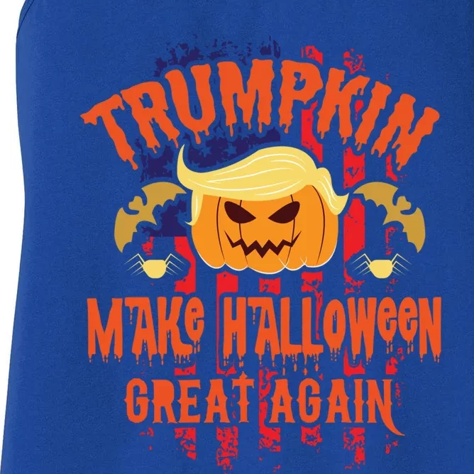 Usa Trumpkin Make Halloween Great Again With Flag Gift Cool Gift Women's Racerback Tank