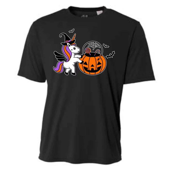 Unicorn Treat Or Trick Halloween Cooling Performance Crew T-Shirt