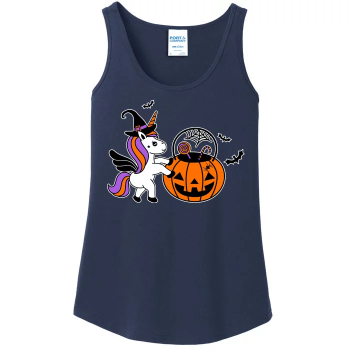 Unicorn Treat Or Trick Halloween Ladies Essential Tank