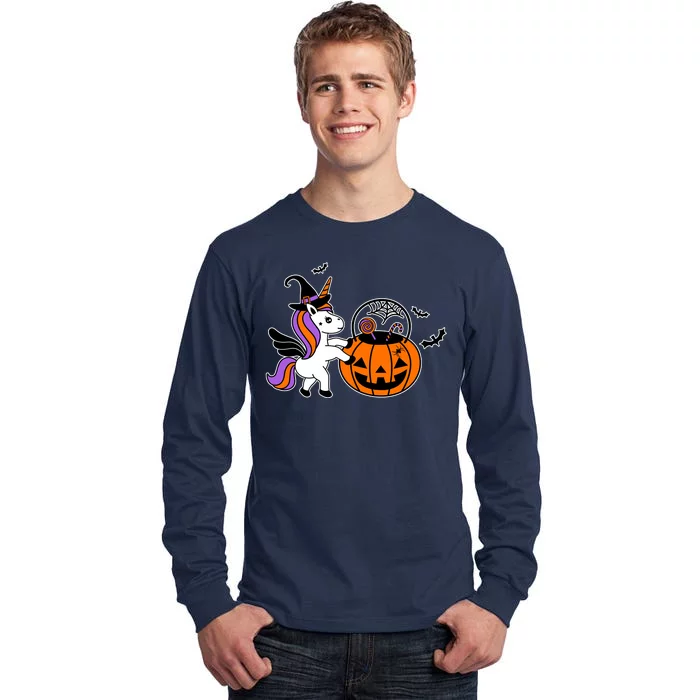 Unicorn Treat Or Trick Halloween Tall Long Sleeve T-Shirt