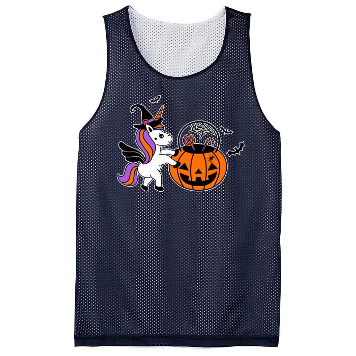 Unicorn Treat Or Trick Halloween Mesh Reversible Basketball Jersey Tank