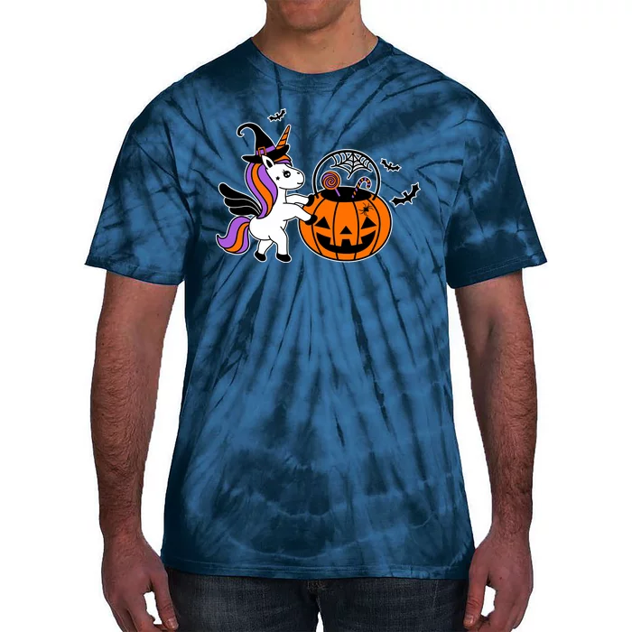 Unicorn Treat Or Trick Halloween Tie-Dye T-Shirt