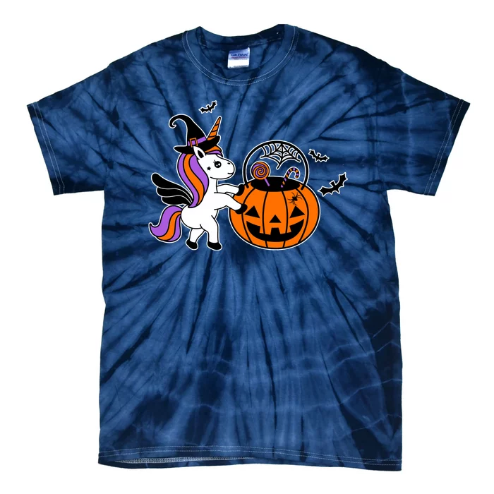 Unicorn Treat Or Trick Halloween Tie-Dye T-Shirt