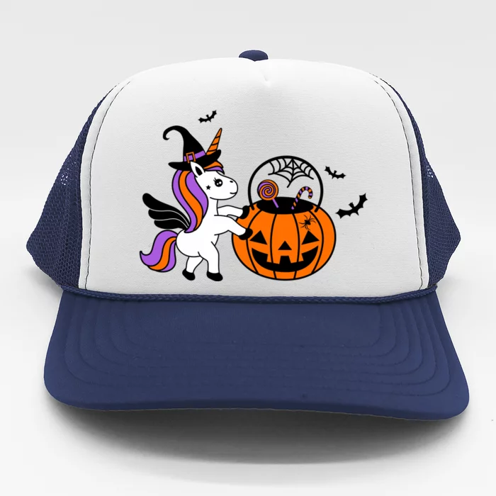 Unicorn Treat Or Trick Halloween Trucker Hat