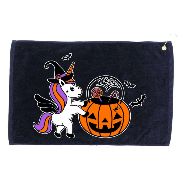 Unicorn Treat Or Trick Halloween Grommeted Golf Towel