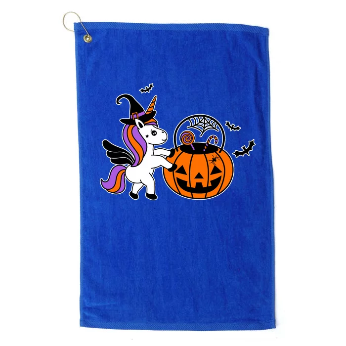 Unicorn Treat Or Trick Halloween Platinum Collection Golf Towel