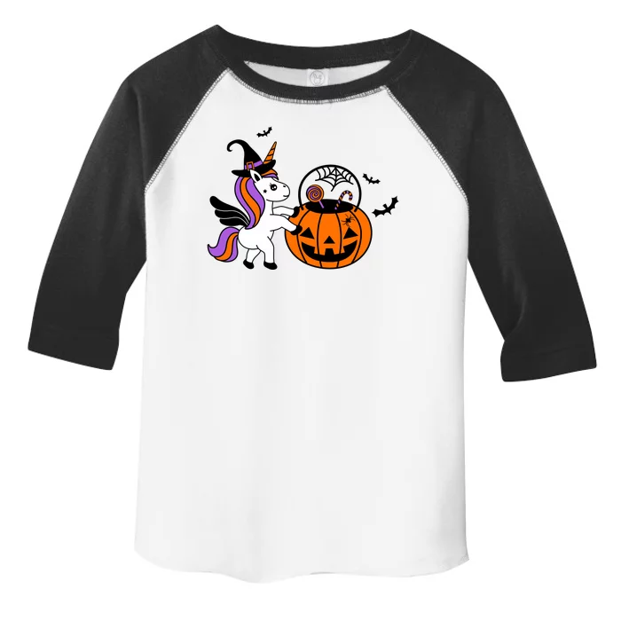 Unicorn Treat Or Trick Halloween Toddler Fine Jersey T-Shirt