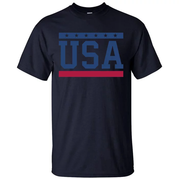 USA T Patriotic American Flag July 4th Tall T-Shirt