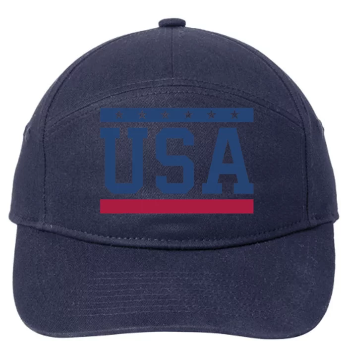 USA T Patriotic American Flag July 4th 7-Panel Snapback Hat