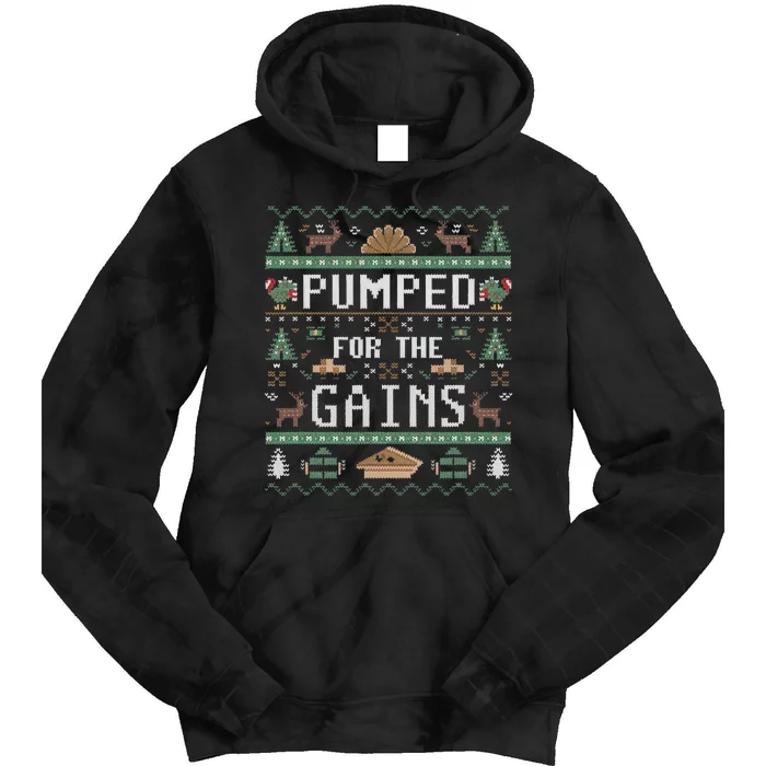 Ugly Thanksgiving Pumped For The Gains Fall Autumn Feast Tie Dye Hoodie