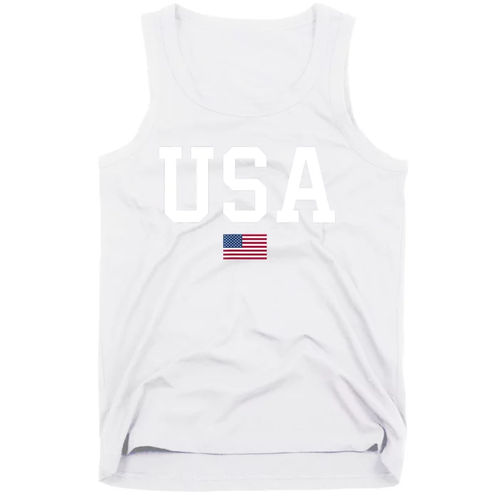 USA T Patriotic American Flag July 4th Tank Top