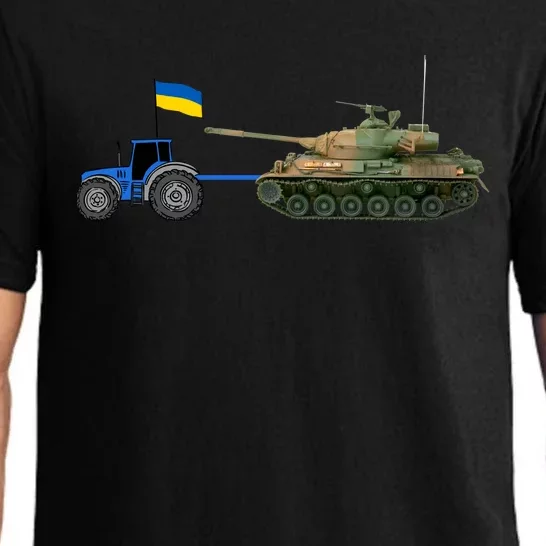 Ukrainian Tractor Pulling Tank With Ukraine Flag Pajama Set