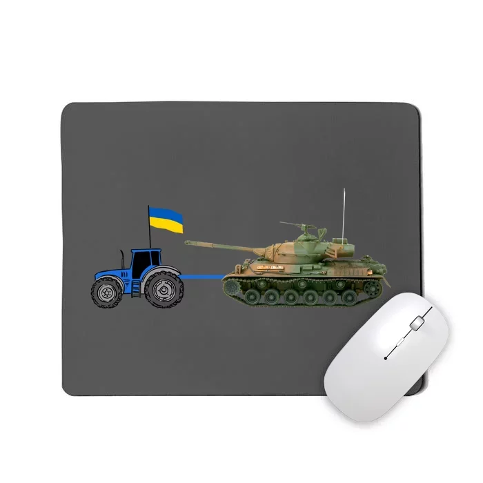 Ukrainian Tractor Pulling Tank With Ukraine Flag Mousepad