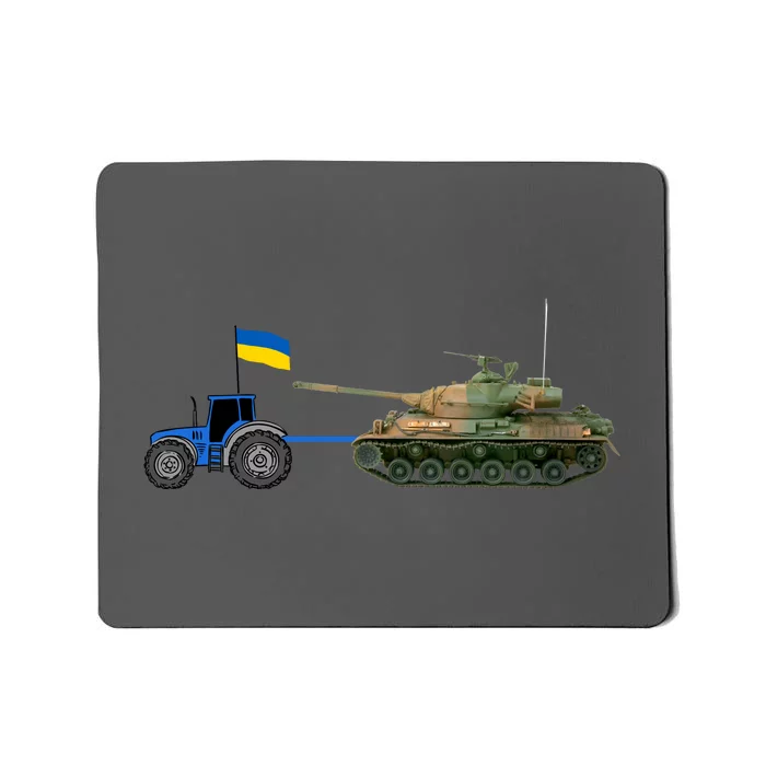 Ukrainian Tractor Pulling Tank With Ukraine Flag Mousepad