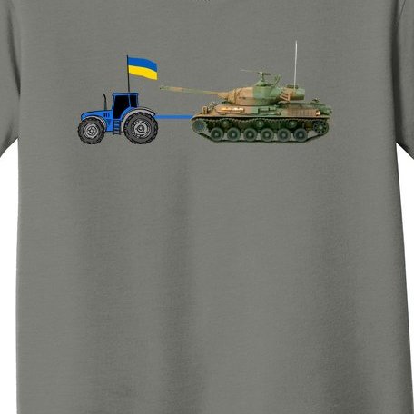 Ukrainian Tractor Pulling Tank With Ukraine Flag Toddler T-Shirt