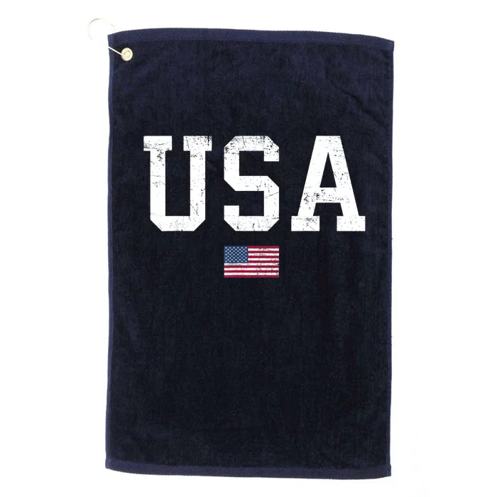 USA T Patriotic American Flag July 4th Platinum Collection Golf Towel