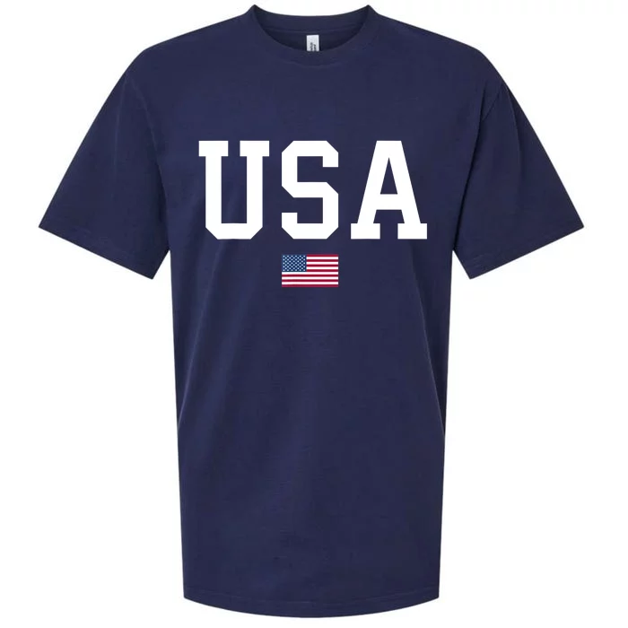 USA T Patriotic American Flag July 4th Sueded Cloud Jersey T-Shirt