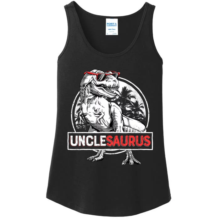 Unclesaurus T Rex Dinosaur Uncle Saurus Family Matching Ladies Essential Tank