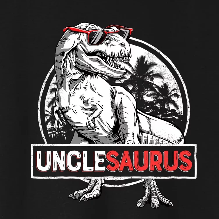 Unclesaurus T Rex Dinosaur Uncle Saurus Family Matching Women's Crop Top Tee