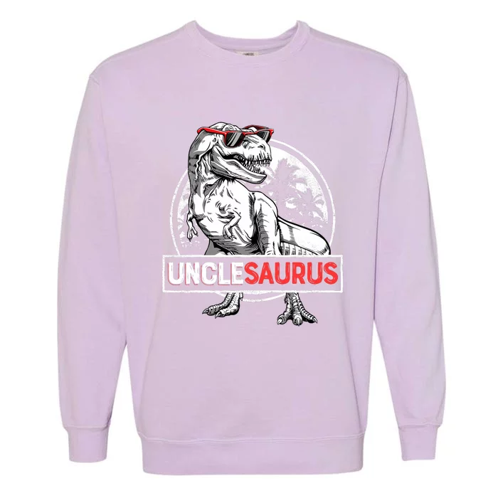 Unclesaurus T Rex Dinosaur Uncle Saurus Family Matching Garment-Dyed Sweatshirt