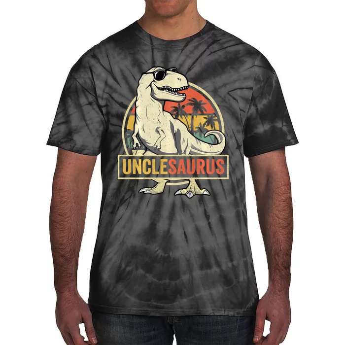 Unclesaurus T Rex Dinosaur Uncle Saurus Family Matching Long Sleeve Tie-Dye T-Shirt