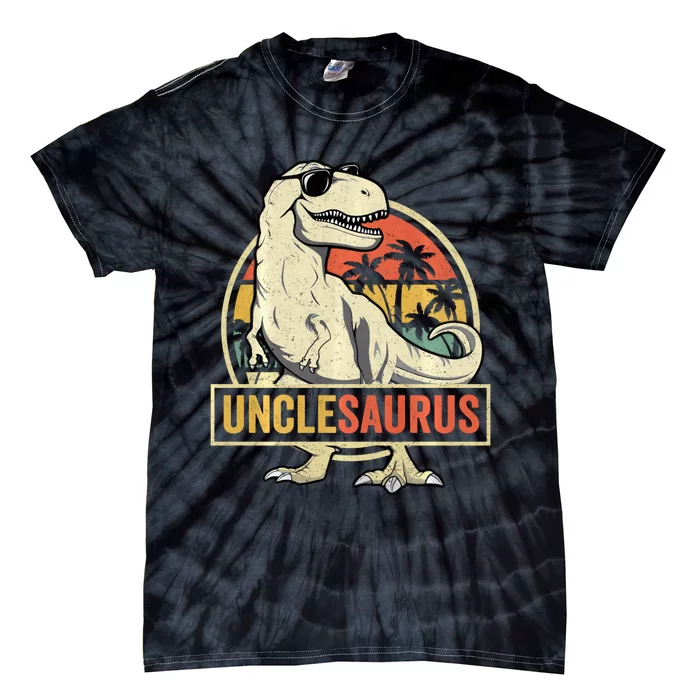 Unclesaurus T Rex Dinosaur Uncle Saurus Family Matching Long Sleeve Tie-Dye T-Shirt