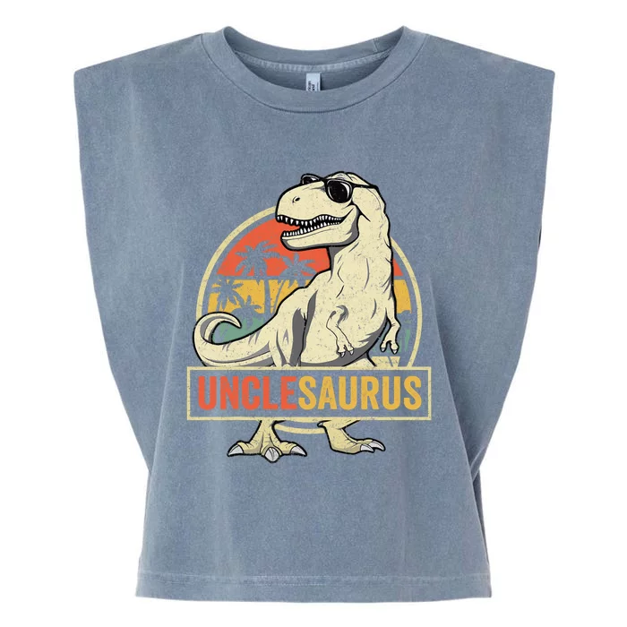 Unclesaurus T Rex Dinosaur Uncle Saurus Family Matching Garment-Dyed Women's Muscle Tee