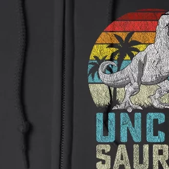 Unclesaurus T Rex Dinosaur Uncle Saurus FatherS Family Full Zip Hoodie