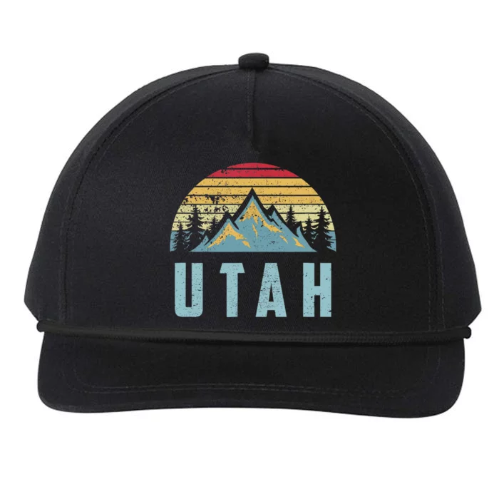 Utah Tee Retro Vintage Mountains Hiking Nature Snapback Five-Panel Rope Hat