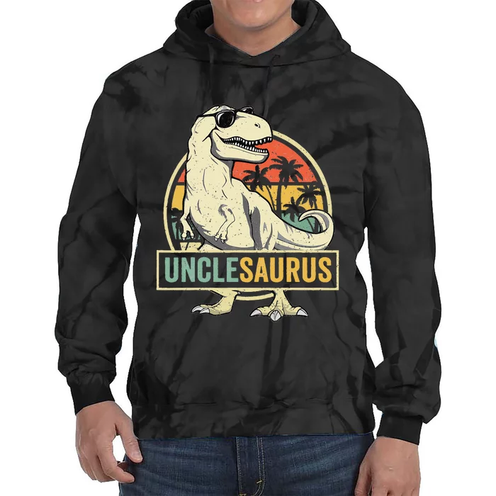 Unclesaurus T Rex Dinosaur Uncle Saurus Family Matching Tie Dye Hoodie