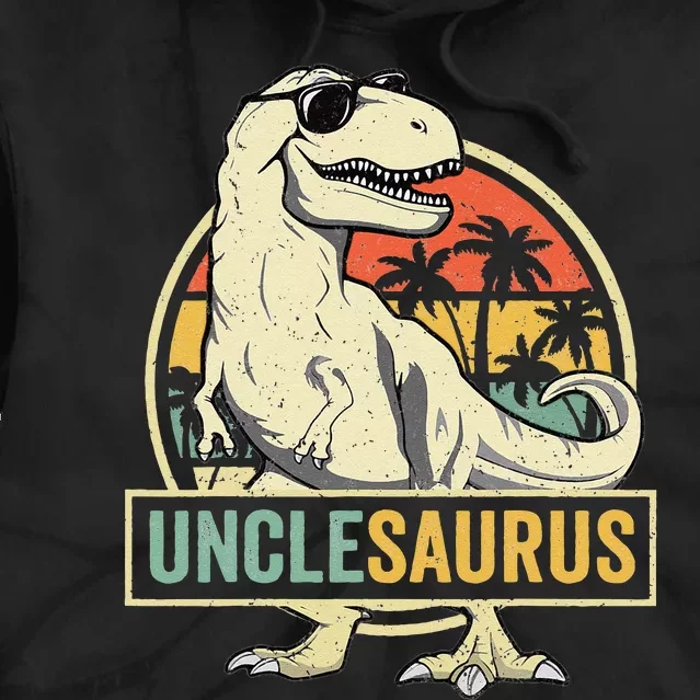 Unclesaurus T Rex Dinosaur Uncle Saurus Family Matching Tie Dye Hoodie