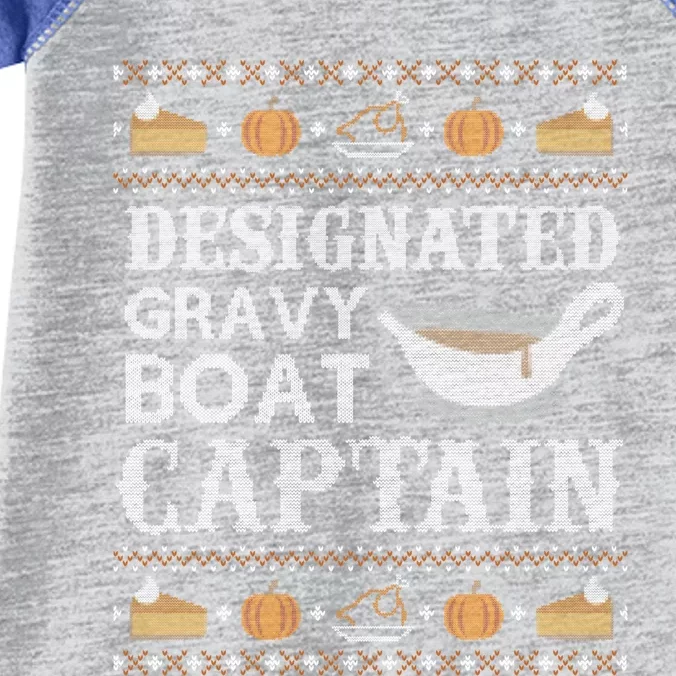 Ugly Thanksgiving Sweater Gravy Boat Captain Gift Infant Baby Jersey Bodysuit