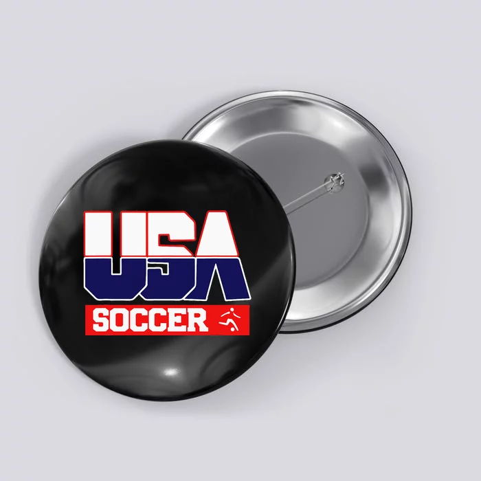 Usa Team Soccer American Button