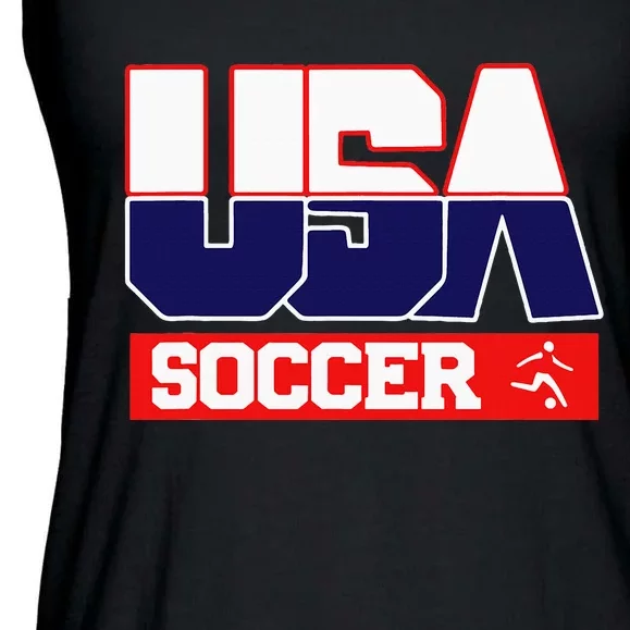 Usa Team Soccer American Ladies Essential Flowy Tank