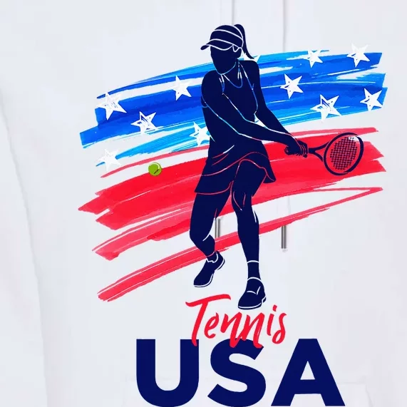 Usa Tennis Support Tennis Lover Premium Hoodie