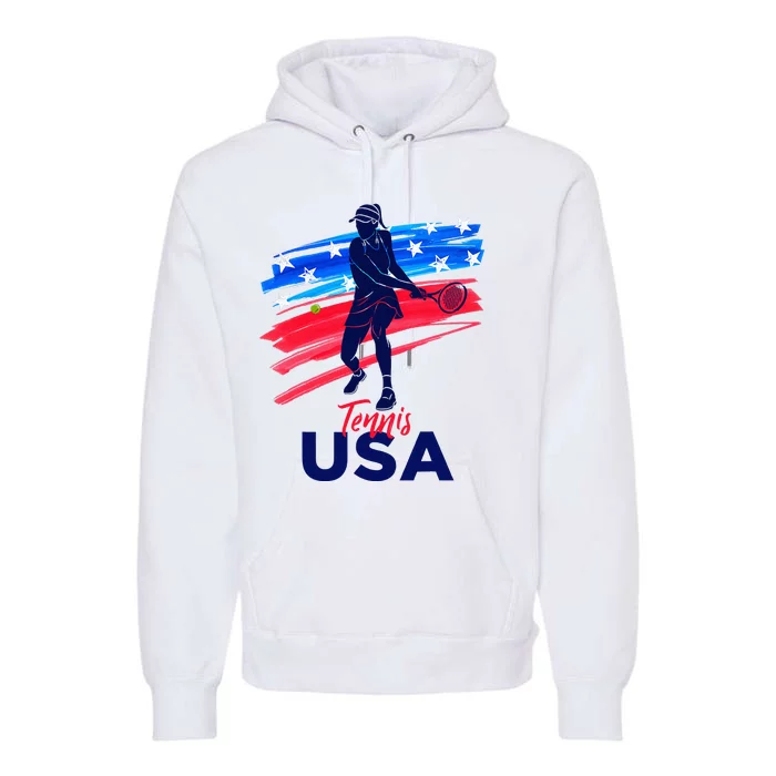 Usa Tennis Support Tennis Lover Premium Hoodie