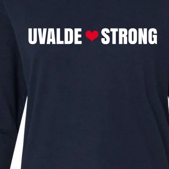 Uvalde Texas Strong Heart Womens Cotton Relaxed Long Sleeve T-Shirt