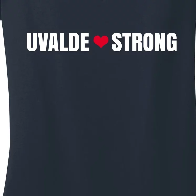 Uvalde Texas Strong Heart Women's V-Neck T-Shirt