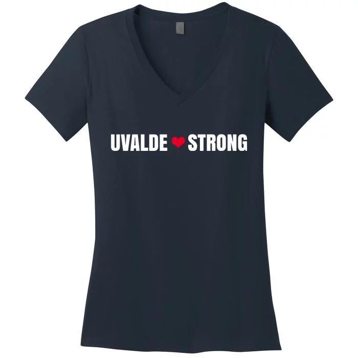 Uvalde Texas Strong Heart Women's V-Neck T-Shirt