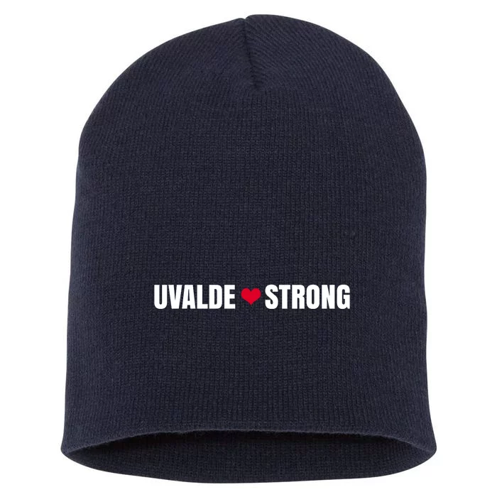 Uvalde Texas Strong Heart Short Acrylic Beanie