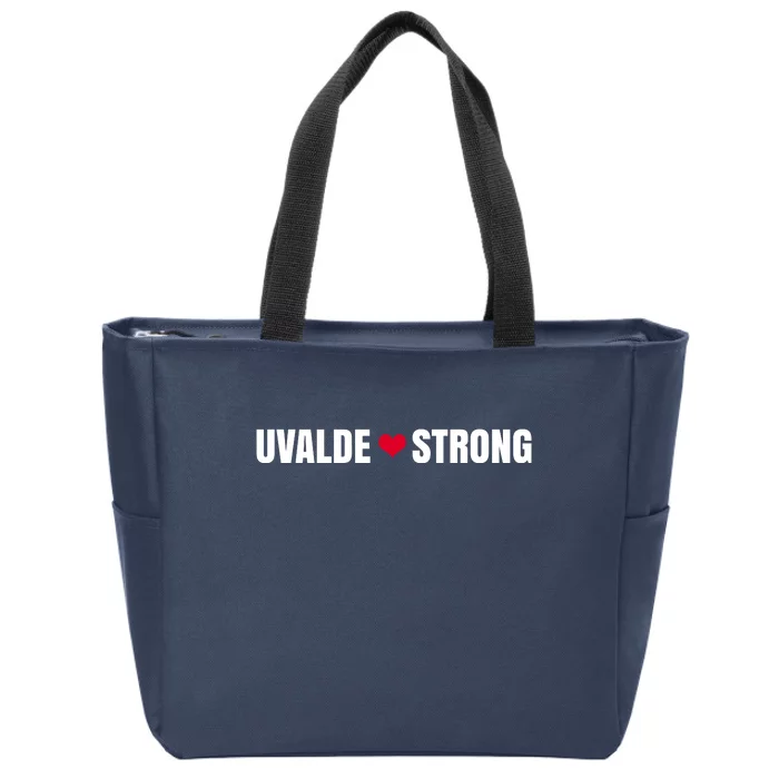 Uvalde Texas Strong Heart Zip Tote Bag