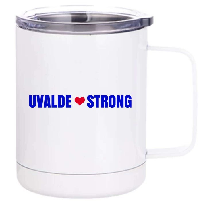 Uvalde Texas Strong Heart Front & Back 12oz Stainless Steel Tumbler Cup