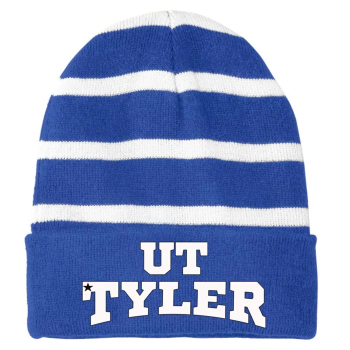 Ut Tyler Student Gift Striped Beanie with Solid Band