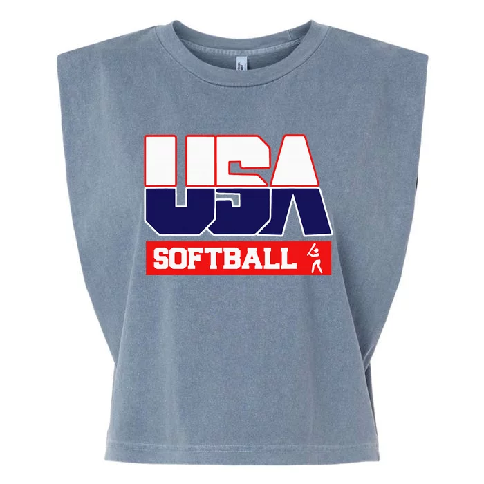 Usa Team Softball American Sports Garment-Dyed Women's Muscle Tee