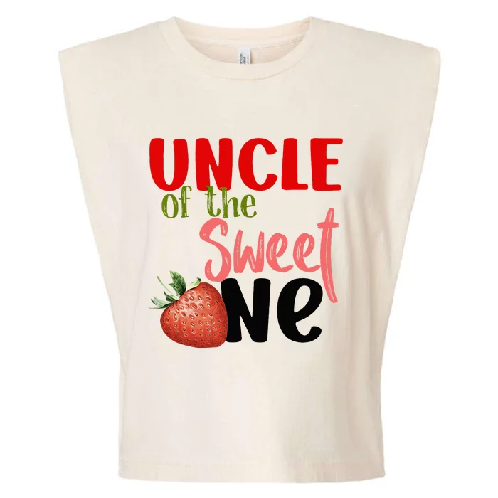 Uncle The Sweet One Strawberry Birthday Family Party Garment-Dyed Women's Muscle Tee