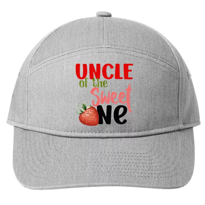 Uncle The Sweet One Strawberry Birthday Family Party 7-Panel Snapback Hat